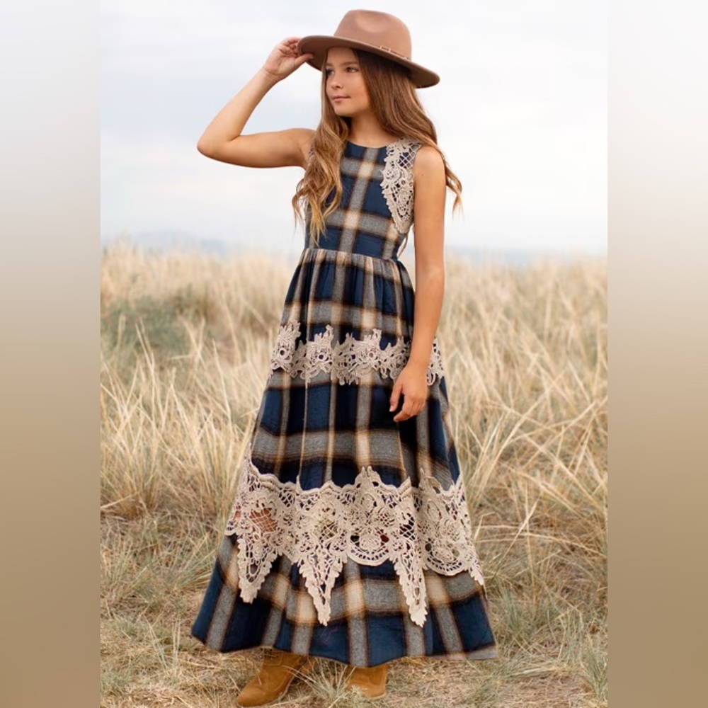 Joyfolie Blue and Cream Plaid Dress - LONDRA DRESS IN NAVY PLAID